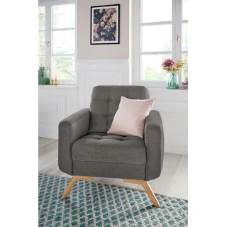 exxpo - sofa fashion Sessel Fiord Webvelours 81 x 87 x 78 cm grau