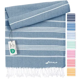 Fit-Flip Hamamtuch aus 100% Baumwolle – saugfähig und schnelltrocknend – türkisches Saunatuch, Strandtuch, Duschtuch, Badetuch, Yogatuch – Petrol – 100x200cm Sultan