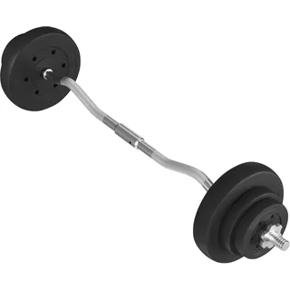 Yaheetech 25 kg SZ Curlset Langhantelset schwarz