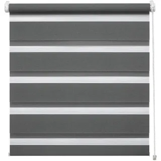 otto home Deco Company Duo Klemmrollo, Doppelrollo, Rollo für Fenster ohne Bohren, Alle Montage-Teile inklusive, Polyester, Anthrazit, 90 x 150 cm