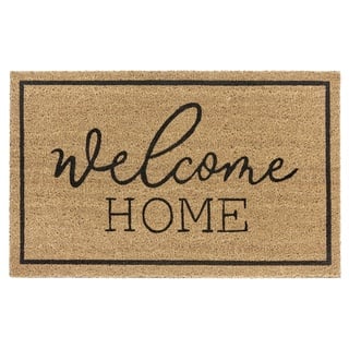 HANSE HOME Kokos Fußmatte für Innen - Schmutzfangmatte Natur, Kokosmatte Welcome Home, Fußabtreter rutschfest für Flur, Terrasse, Eingangsbereich - 45x75cm