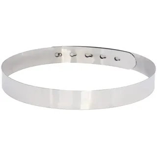 Damen Verstellbarer Metallgürtel Gold/Silber Waist Spiegel Bund Ketten Elastischer Stretch für Kleider (Breite 1,5cm/2cm/3cm) (Silber, 3cm)