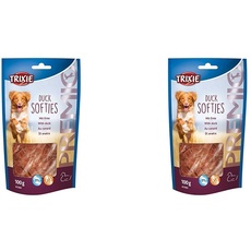 TRIXIE Hundeleckerli Premio Hunde-Duck Softies 100g - Premium Leckerlis für Hunde glutenfrei - ohne Getreide & Zucker, schmackhafte Belohnung für Training & Zuhause - 31869 (Packung mit 2)