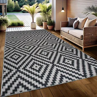Teppich OTTO HOME "Cordoba auch als Läufer erhältlich" Gr. 3, schwarz, B:120cm H:3mm L:170cm, Kunstfaser, Teppiche, Teppich, In- und Outdoor geeignet, Sisal-Optik, Wetterfest & UV-beständig, Boho, Topseller