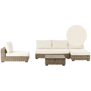 Beliani Lounge Set 4-tlg. Grau/Weiß