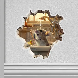 Wandaufkleber Mauseloch 3D, Lustig Mausloch Wandaufkleber, Mauseloch Wandtattoo, Mauseloch Aufkleber 3D für Kinderzimmer, Wohnzimmer, Kinderzimmer, Schlafzimmer (Stil1)