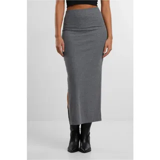 URBAN CLASSICS Rib High Slit Skirt darkgreymelange, S