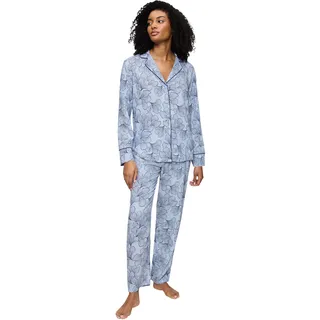 Triumph Pyjama "Boyfriend Fit PW 03" 2 tlg. bequem und stilvoll, combina blau