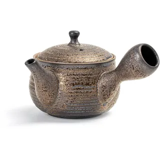 TEANAGOO Keramik-Teekanne mit Aufgießer für losen Tee | Große Seitengriff-Teekannen/Japanische Kyusu (21 Oz) mit Steeper | Chinesische Teekannen für Porzellan-Teekannen-Set VP-8 Braun-Bronze