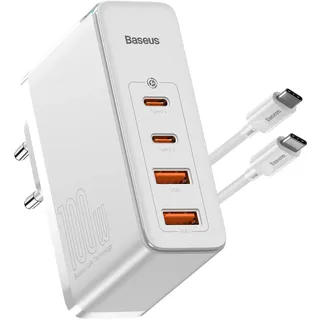 Baseus USB C Ladegerät 100W 4 Ports, GaN USB C Schnellladegerät Netzteil Charger Mehrfach PD PPS Kompatibel mit MacBook Pro/Air, iPhone 15/14, iPad Pro, Samsung S24 Ultra, Laptop, 2 USB-C + 2 USB-A