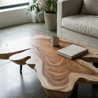KINAREE Baumscheibe Couchtisch Braun Akazie 160 x 40 cm