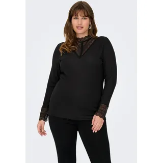 ONLY CARMAKOMA Damen, Cartilde Glitter L/S Highneck Top Noos, Black, X-Large