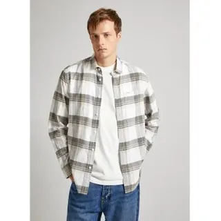 Pepe Jeans für Herren. PM308281 Perry Hemd weiß (S), Lässig, Baumwolle, Langarm