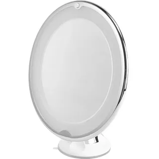 MUCKLILY Vergrößerungsspiegel mit Saugnapf und Licht, 7X Kosmetikspiegel zum Kleben, Schminkspiegel für Bad, Make-up, Rasur und Reisen