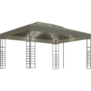 vidaXL Pavillon mit LED-Lichterkette 3x4 m Taupe - Taupe