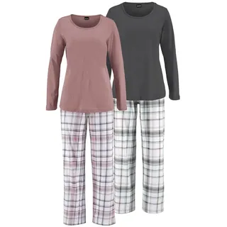 Arizona Damen Schlafanzug mauve kariert+ grau kariert Gr.36/38