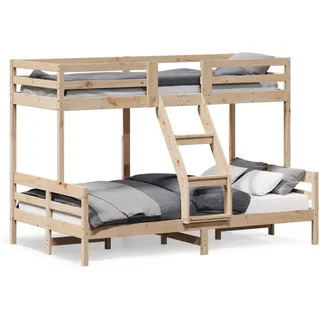 vidaXL Etagenbett 80 x 200/120 x 200 cm Kiefer massiv beige