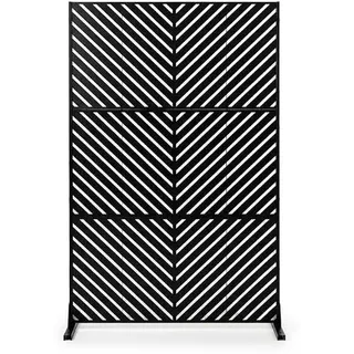 FANTASK Sichtschutz Garten 121x183 cm freistehende Stellwand aus Stahl
