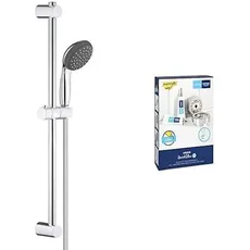 GROHE Vitalio Start 100 &; QuickGlue S2 - Brausestangen-Set (wassersparend, 2 Strahlarten Anti-Kalk-System, Brausestange 60 cm, Brauseschlauch 1750 mm), chrom, 27948000