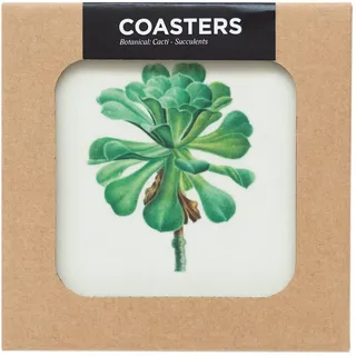 Kokonote Glasuntersetzer - Set mit 4 Untersetzer Botanical Cacti - Getränkeuntersetzer