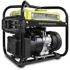 K&S Basic KSB 21i - 4 takt benzin stromgenerator, invertergenerator 2,9 PS mit Automatischer Spannungsregler, Ölmangelsicherung, Abgasnorm EURO V, 2000W, 2x16A (230V) für Camping und Angeln