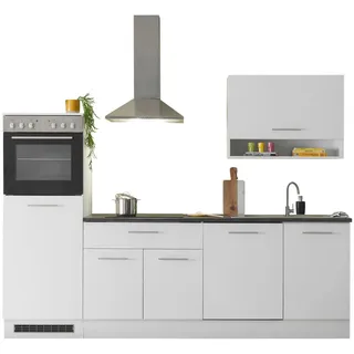 Die Möbelfundgrube Küchenzeile Eddi 260 cm Grau Weiß