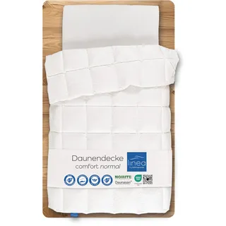 Böhmerwald Komfort Dauneneinziehdecke, 329602-22, 90% Daunen / 10 % Federn, 200 x 200cm, leicht, weiß, 200 x 200 cm