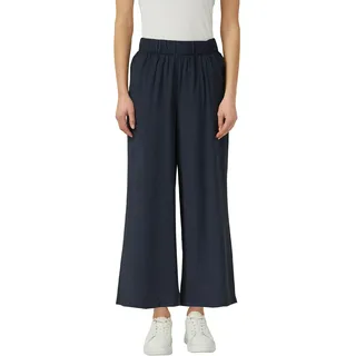 Culotte S.OLIVER, Damen, Gr. 34, N-Gr, blau (navy), Web, Obermaterial: 84% Viskose, 16% Polyamid, unifarben, weit 7/8-Länge, Hosen Culotte, weite Passform, fließende Qualität