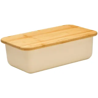 Zassenhaus Brotkasten, Deckel als Schneidbrett verwendbar, Brotkorb Bambus creme, 40 x 23 x 13,5 cm, 065022