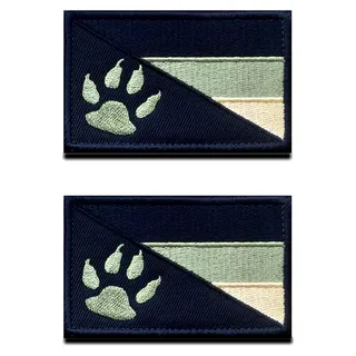 2 Stück Taktische Deutschland Flagge Patch in Armeegrün mit Hunde-Tracker