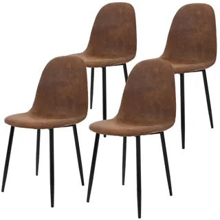 ML-Design Esszimmerstuhl Kunstleder Braun 4er Set