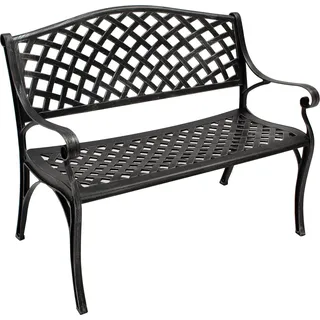 DEGAMO Gartenbank Parkbank Bank OXFORD 2-sitzer, Aluguss antik-grau, wetterfest - Grau