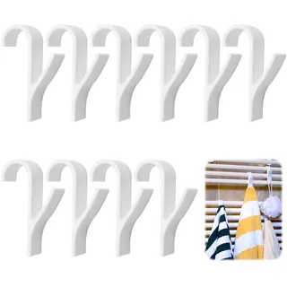 Yewseas 10 PCS Haken für Handtuchheizkörper, Stark Heizkörperhaken Weiß, Ideal für Badezimmer, Küche und Garten, Platzsparende Handtuchhalter für alle Standard-Heizkörper