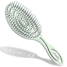 Ninabella Haarbürste ohne Ziepen für Damen, Herren & Kinder - Entwirrbürste für Locken, lange & nasse Haare - Nachhaltige Detangler Bürste mit Spiralfeder aus recyceltem Material - Hair Brush Mintgrün
