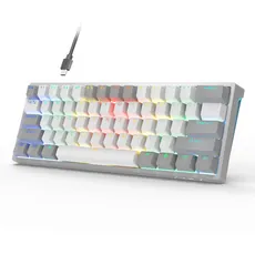 AULA Gaming Keyboard 60 Prozent - Anpassbare RGB-Beleuchtung für Gaming Tastatur Klein für PC, Hot-Swap-fähig Beleuchtete Tastatur Mechanisch, Typ-C Gaming Tastatur 60 Prozent,Roten Schaltern