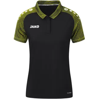 JAKO Damen Poloshirt Performance, Schwarz/Soft Yellow, 36