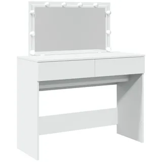 vidaXL Schminktisch mit LED-Beleuchtung Weiß 100x40x120 cm