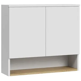 Vicco Hängeschrank Viktor, Weiß/Artisan-Eiche, 68 x 60 cm mit 2 Türen, Model 62831 - Weiß, Braun