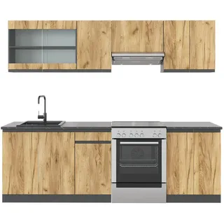 Vicco Küchenzeile Raul 240 cm braun