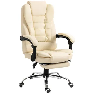 Homcom Chefsessel Kunstleder Beige