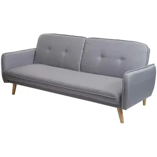 Mendler Schlafsofa HWC-J18, Couch Klappsofa Gästebett Bettsofa, Schlaffunktion Stoff/Textil 185cm ~ grau