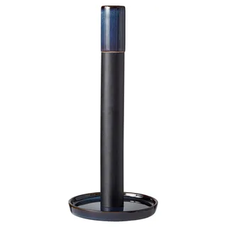 BITZ Küchenrollenhalter, Rollenhalter aus Steingut, Stehend, Höhe 28 cm, Dunkelblau