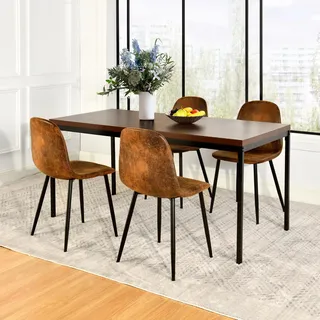 FurnitureR Modern Konferenztisch 120x70 cm | Elegante MDF-Platte & Metallgestell | Besprechungstisch für 4 Personen