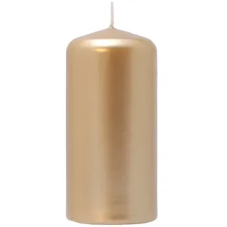 Asp-Holmblad Stumpenkerze Metallic Gold