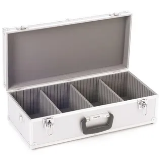 Perel CD-Koffer, 80 CDs, Schlüsselschloss, 2 Schlüssel, Aluminium, 565 x 265 x 170 mm