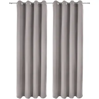 Beautissu Vorhang Amelie Nora blackout 140x245 cmGrau