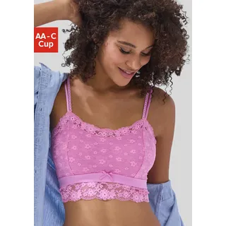 Bralette-BH VIVANCE "Anisa", Damen, Gr. 70, Cup A, pink, Spitze, Obermaterial: 86% Polyamid, 14% Elasthan, BHs Bralette-BH, aus blumiger Spitze in leichter Longform, sexy Dessous