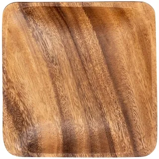 levandeo Holzschale Akazie 15x15cm Quadratisch Tischdeko Deko Teller Holzteller Snackschale Schale Obstschälchen