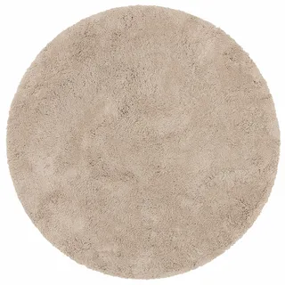 Teppich OTTO HOME "Desner, Hochflor Teppiche" Gr. 9, beige, H:35mm Ø:140cm, Kunstfaser, Teppiche, Teppich, Mikrofaser, weich, flauschig, Wohnzimmer, Schlafzimmer, Kinderzimmer