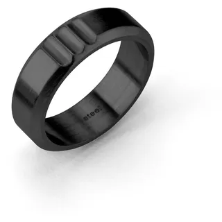 Fingerring FYNCH-HATTON "Schmuck Geschenk Edelstahl Ring Curb Kerben" Gr. 64, schwarz, Fingerringe, Herren, 64, Edelstahl, 7mm, Fingerring